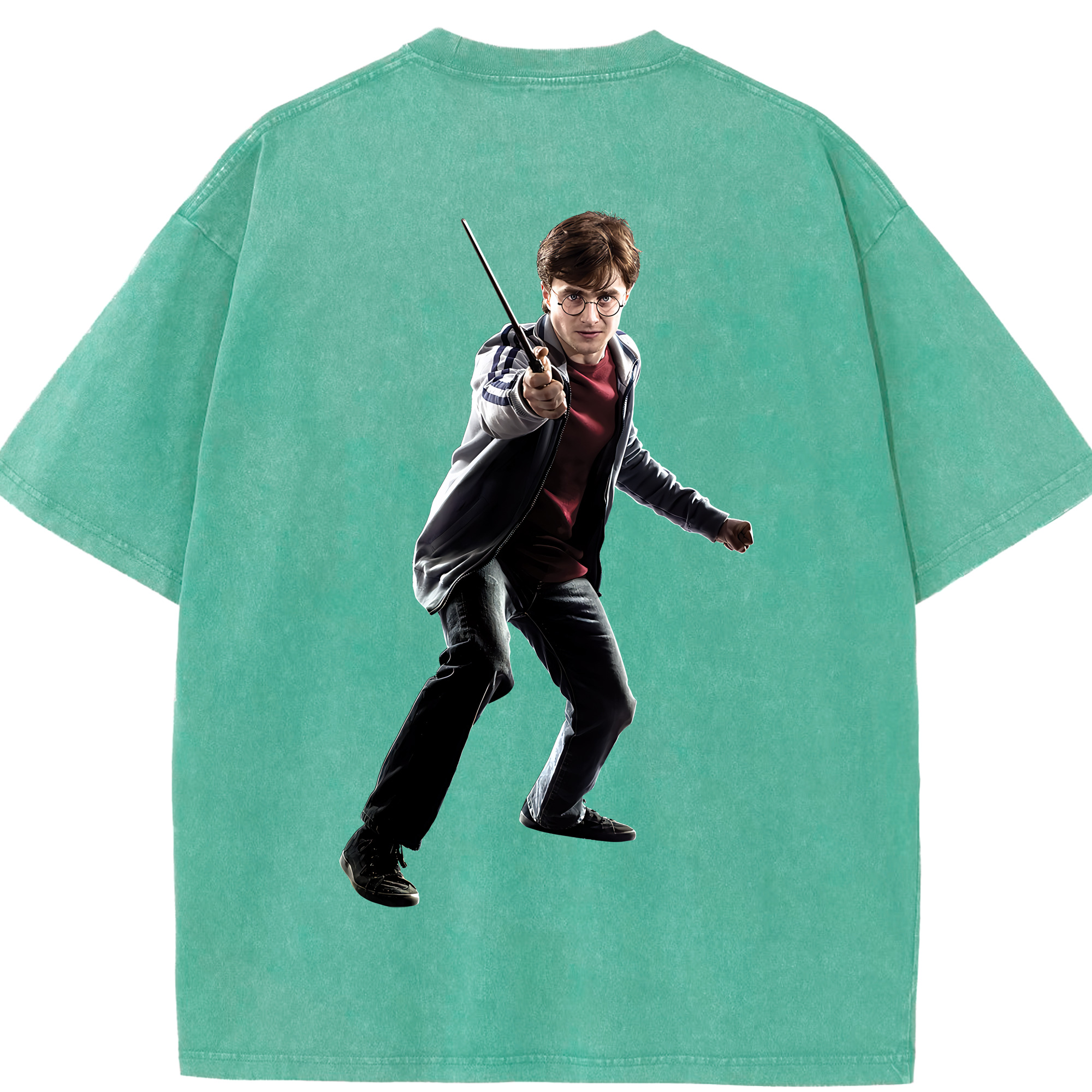（画像用） Harry Potter ハリー・ポッターシリーズ 綿100% ヴィンテージ風 半袖Tシャツ（背面プリント）